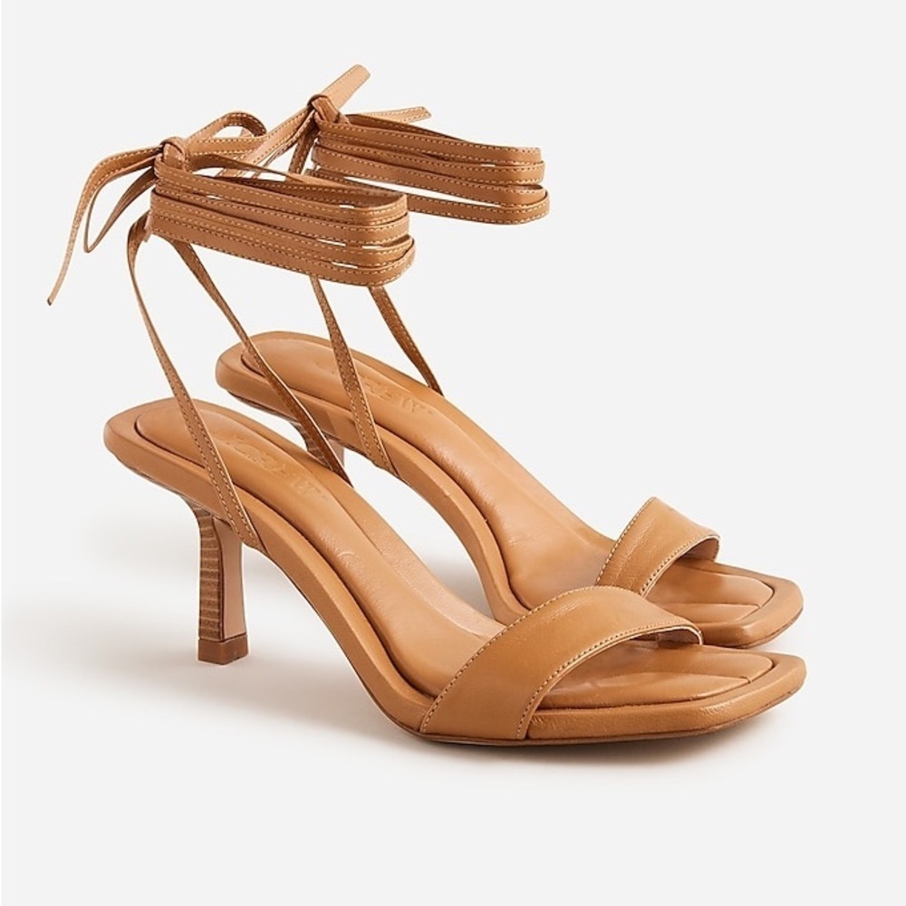 J Crew Leni Made-In-Spain Lace-Up Sandals In Leather Ca038